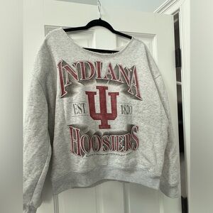 Hollister Gray Indiana Hoosiers Crew Neck Sweater